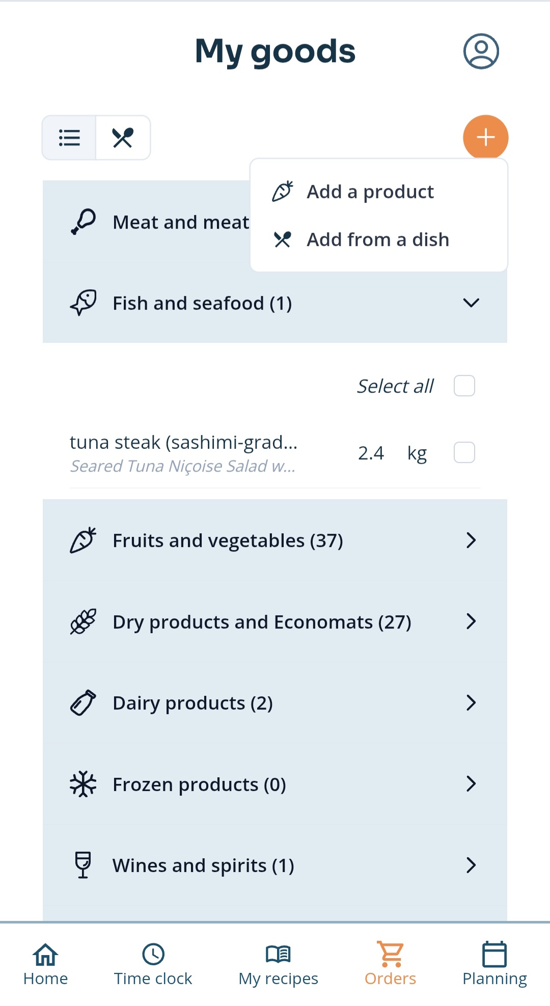 GastronomIA shopping list